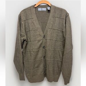 Oscar De La Renta Button Down Olive Green Cardigan Sweater Size Medium #5734